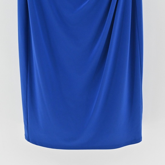 RALPH LAUREN Dress Size 6 Cobalt Blue Stretch Jersey Cowl Neck Ruched Corpcore - Picture 10 of 12